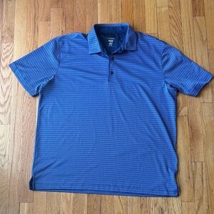 Greg Norman Collection Blue Striped Golf Polo Shirt